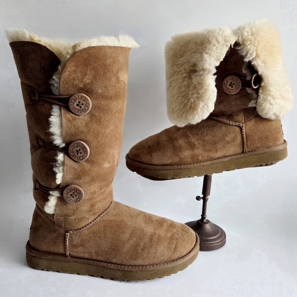 UGG Shoes - UGG Australia Classic Tall Bailey Button Boots, Cozy Shearling & Suede, Size 10